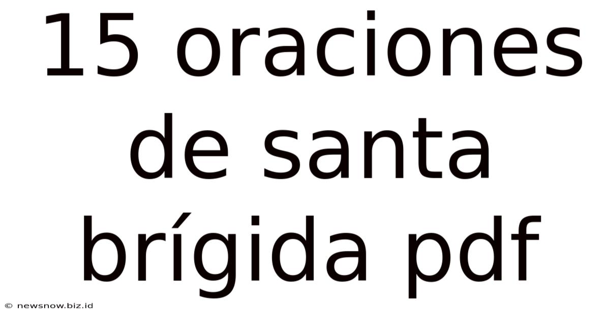 15 Oraciones De Santa Brígida Pdf