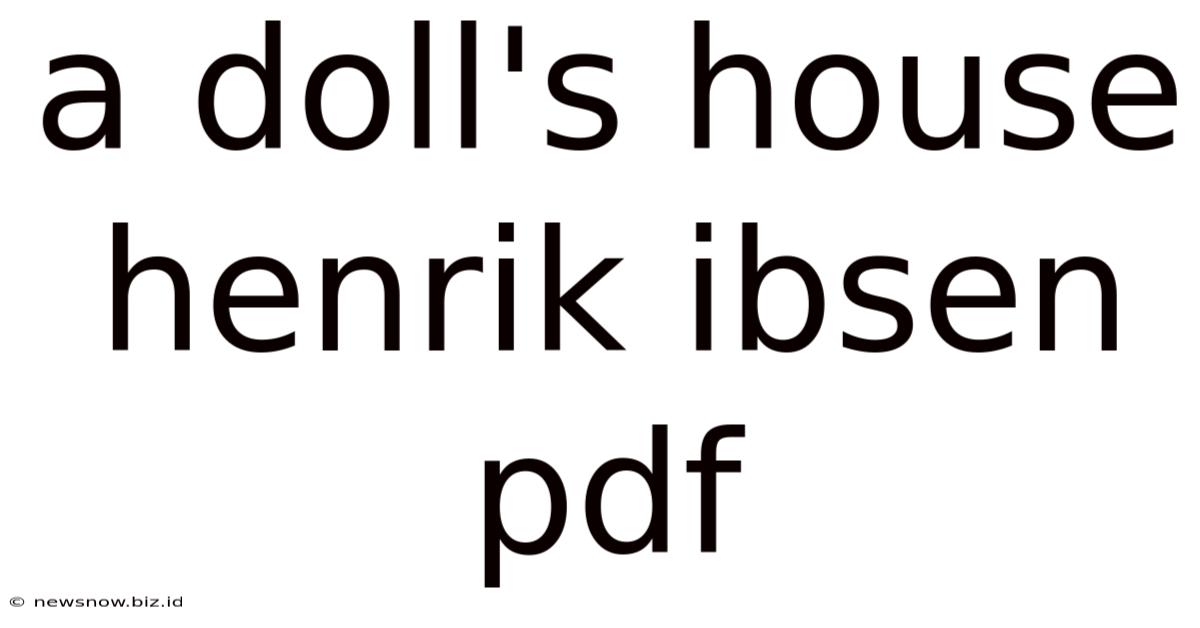A Doll's House Henrik Ibsen Pdf
