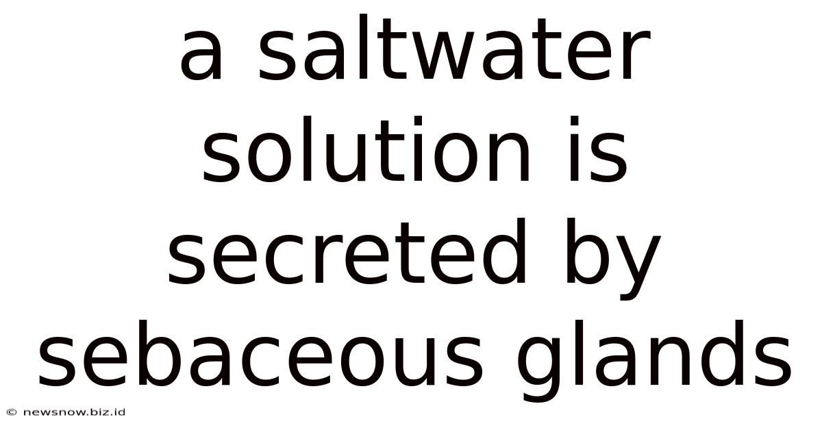 A Saltwater Solution Is Secreted By Sebaceous Glands