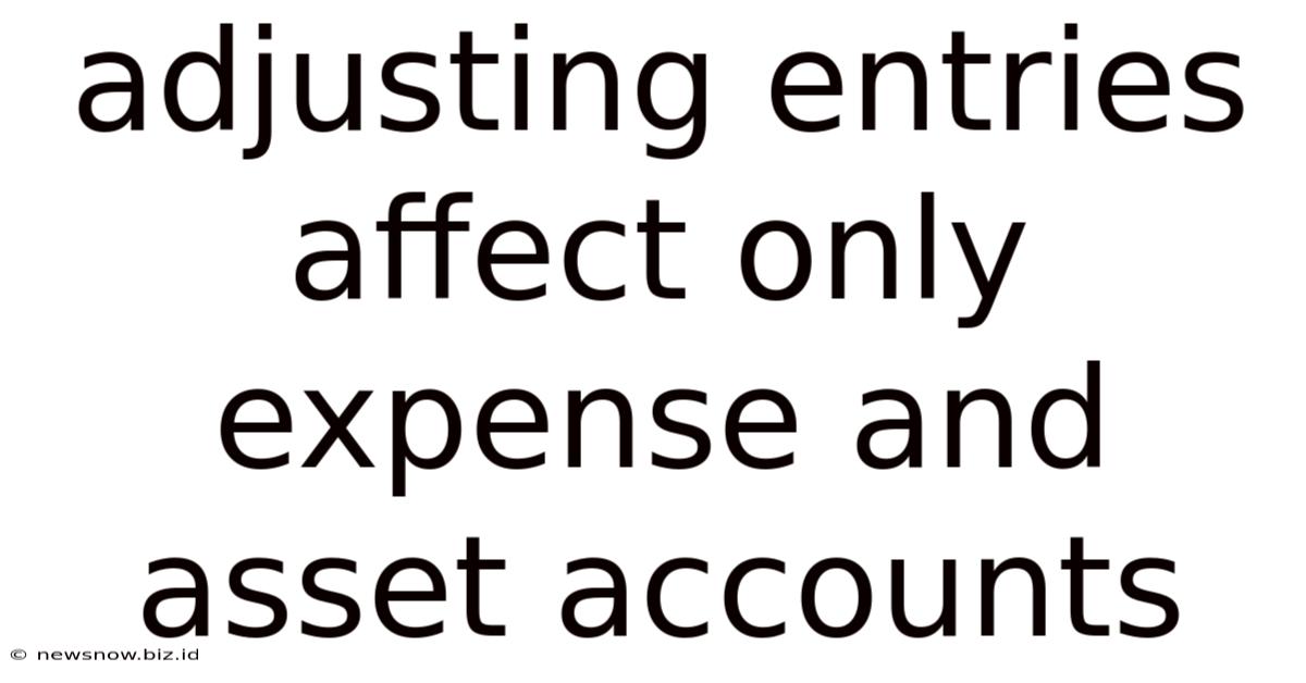 Adjusting Entries Affect Only Expense And Asset Accounts