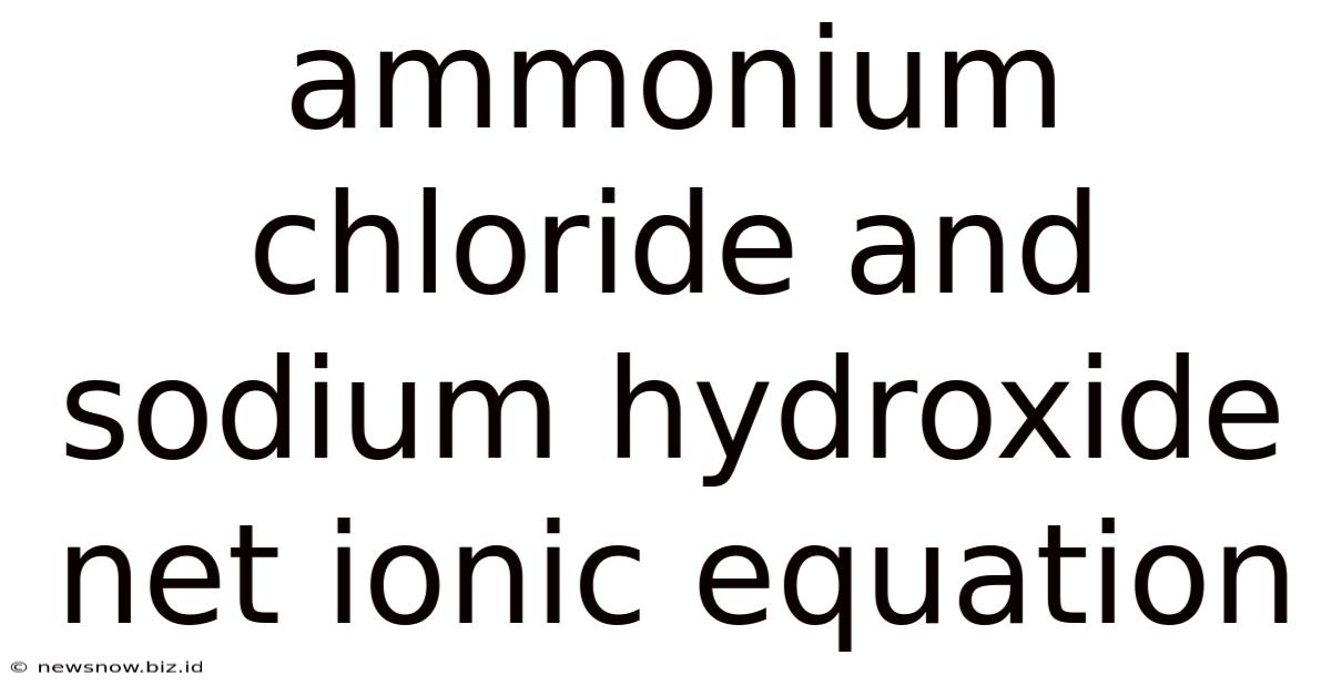 Ammonium Chloride And Sodium Hydroxide Net Ionic Equation