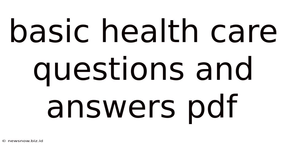Basic Health Care Questions And Answers Pdf