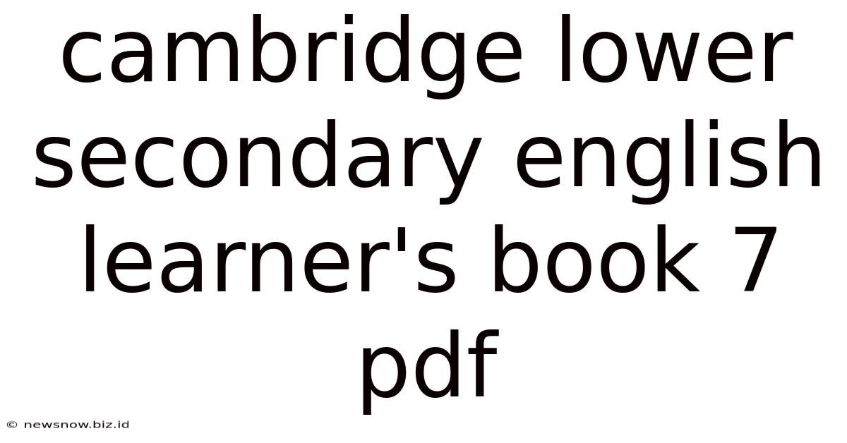 Cambridge Lower Secondary English Learner's Book 7 Pdf
