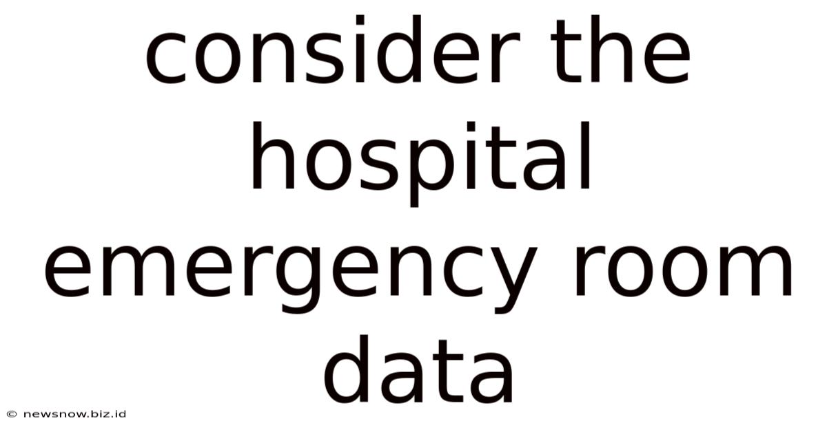 Consider The Hospital Emergency Room Data