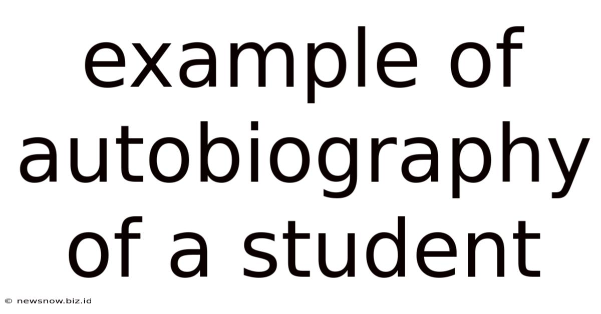 Example Of Autobiography Of A Student