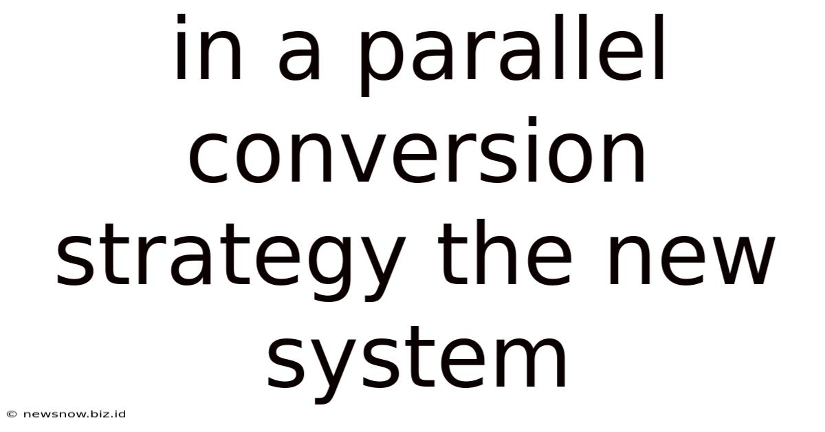 In A Parallel Conversion Strategy The New System