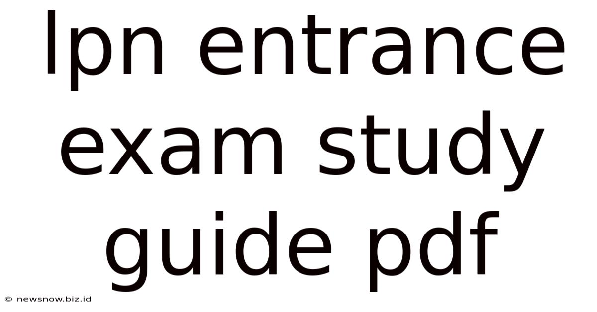 Lpn Entrance Exam Study Guide Pdf