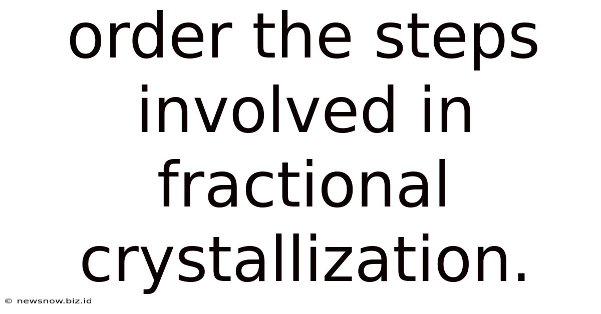 Order The Steps Involved In Fractional Crystallization.