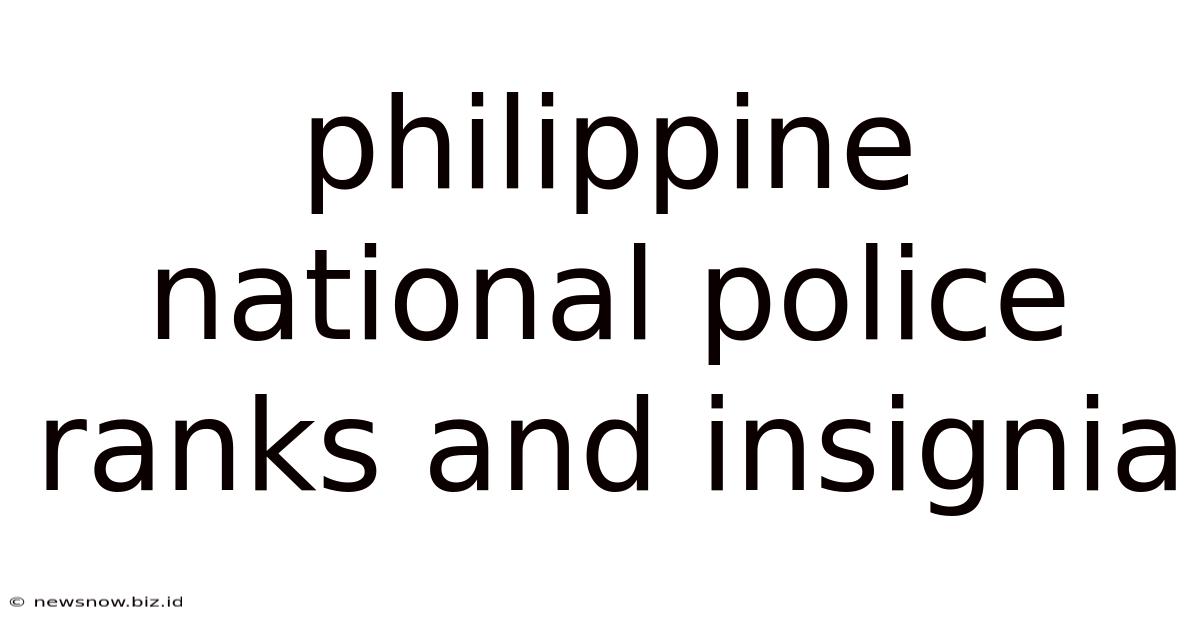 Philippine National Police Ranks And Insignia