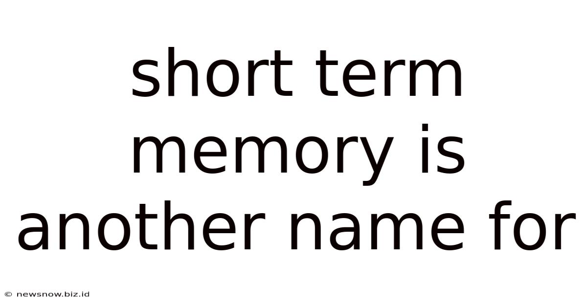 Short Term Memory Is Another Name For