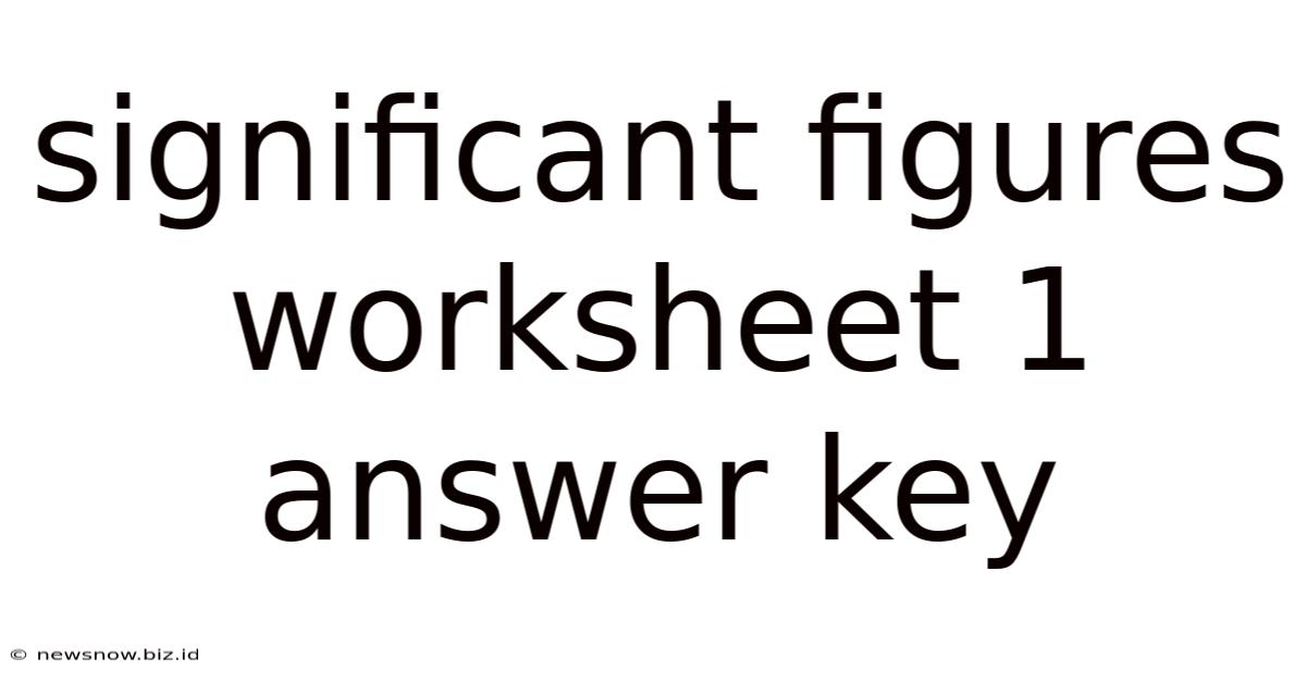 Significant Figures Worksheet 1 Answer Key
