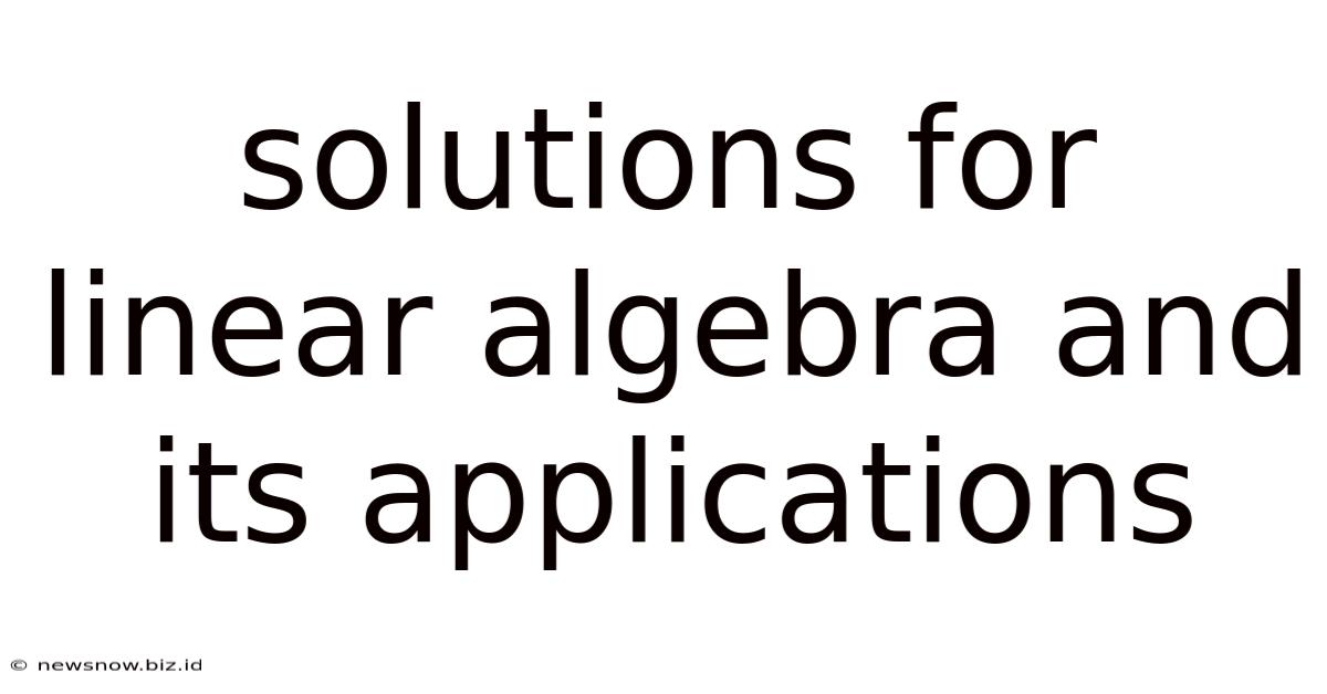 Solutions For Linear Algebra And Its Applications