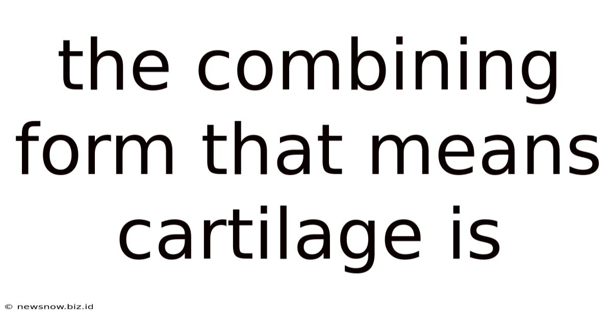 The Combining Form That Means Cartilage Is