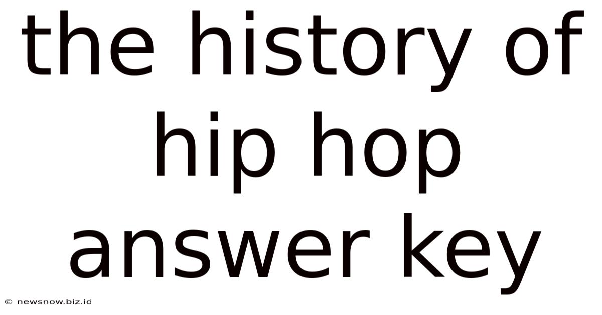 The History Of Hip Hop Answer Key