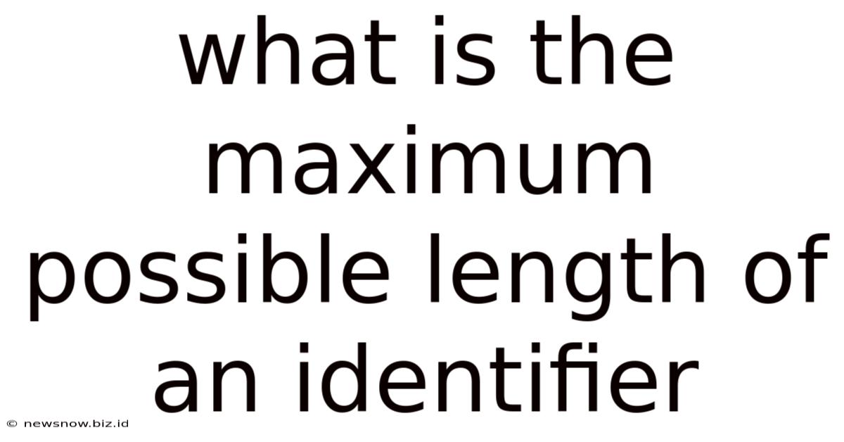 What Is The Maximum Possible Length Of An Identifier