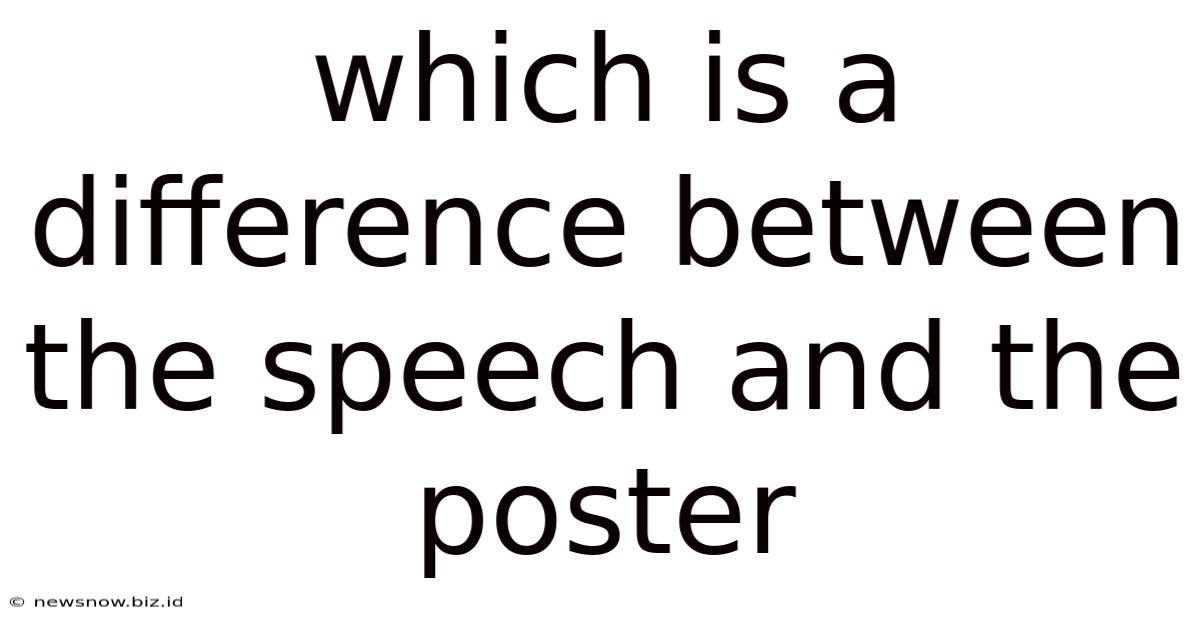 Which Is A Difference Between The Speech And The Poster
