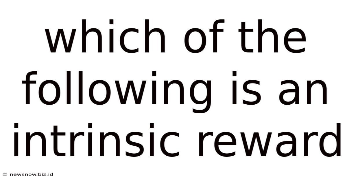 Which Of The Following Is An Intrinsic Reward