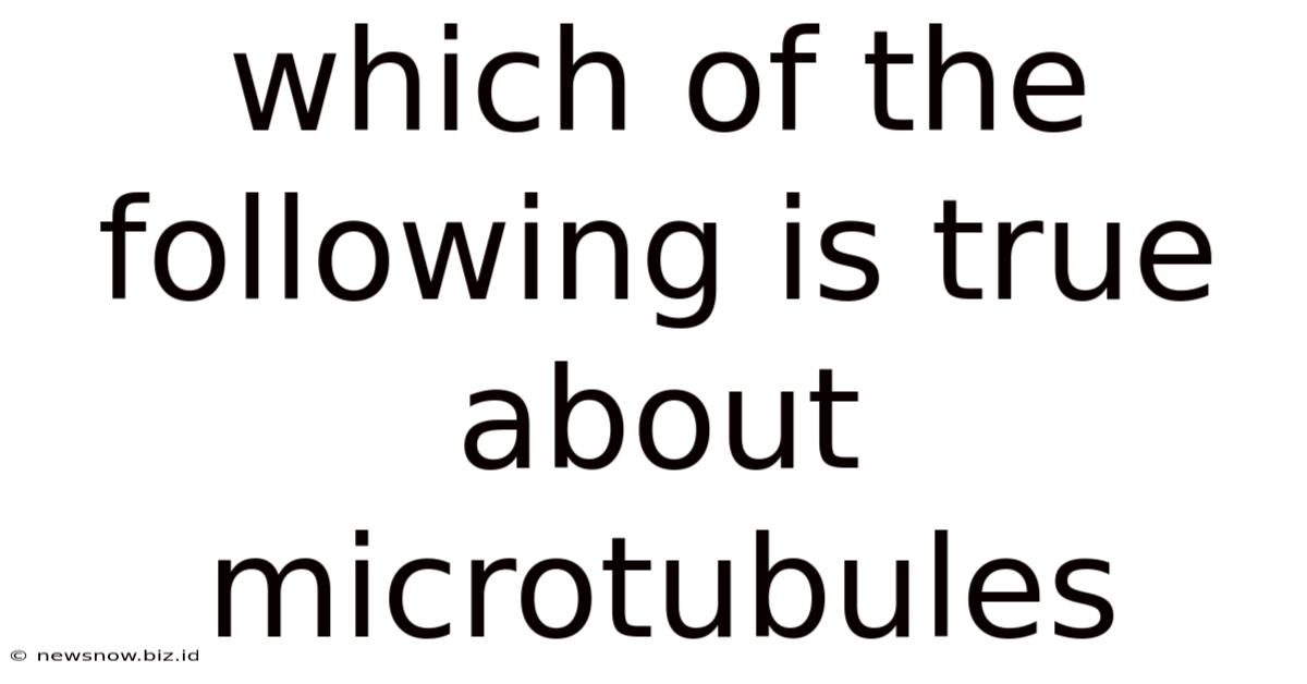 Which Of The Following Is True About Microtubules