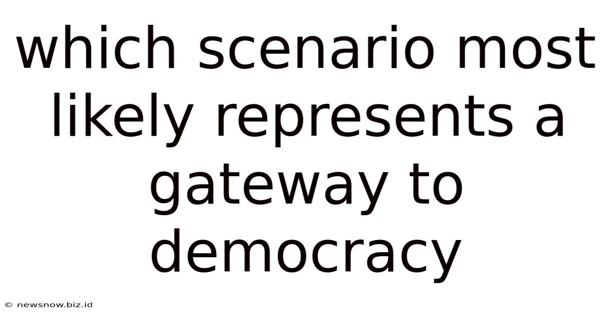Which Scenario Most Likely Represents A Gateway To Democracy