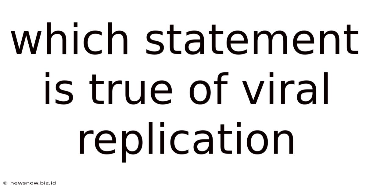 Which Statement Is True Of Viral Replication