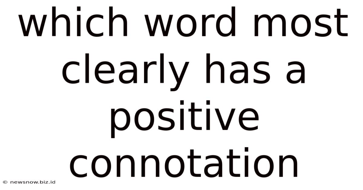 Which Word Most Clearly Has A Positive Connotation
